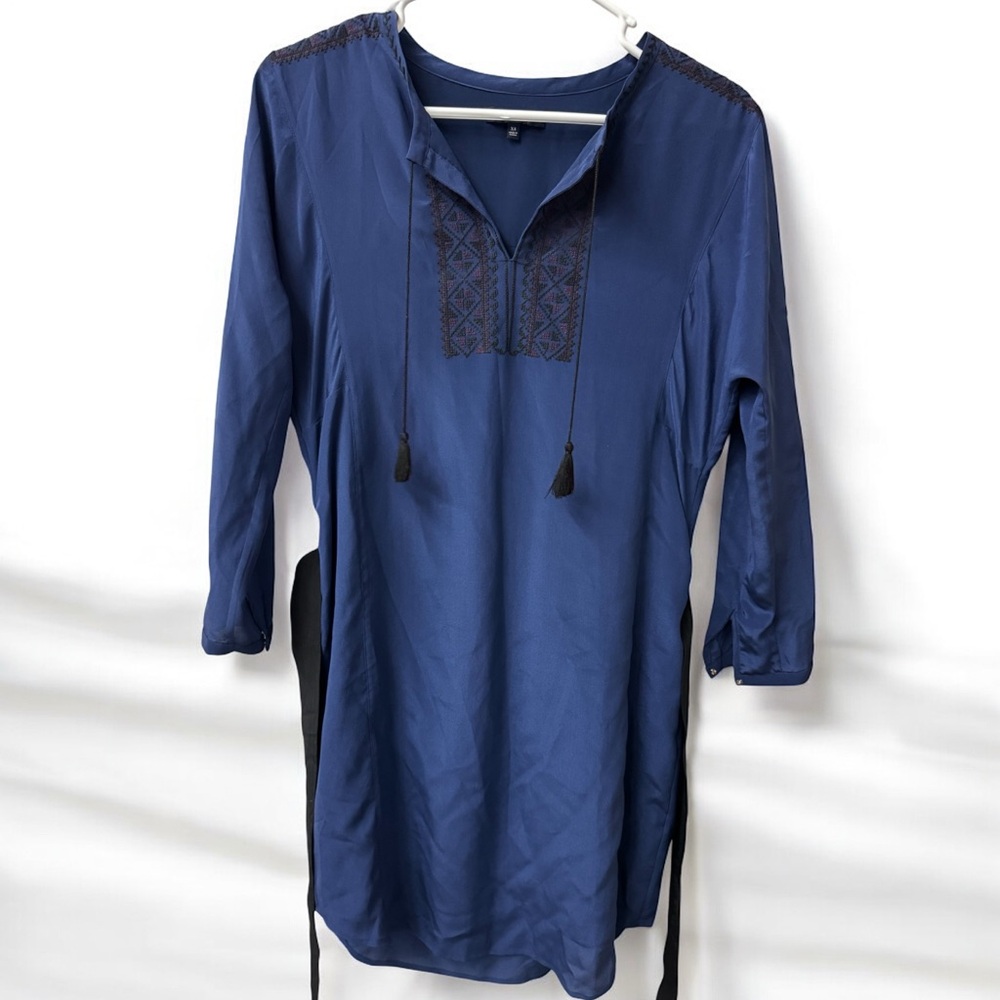 Madewell Navy Tunic with Embroidered Detail